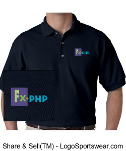 FX.php Four Color Logo Polo in Tall Sizes (Navy) Design Zoom